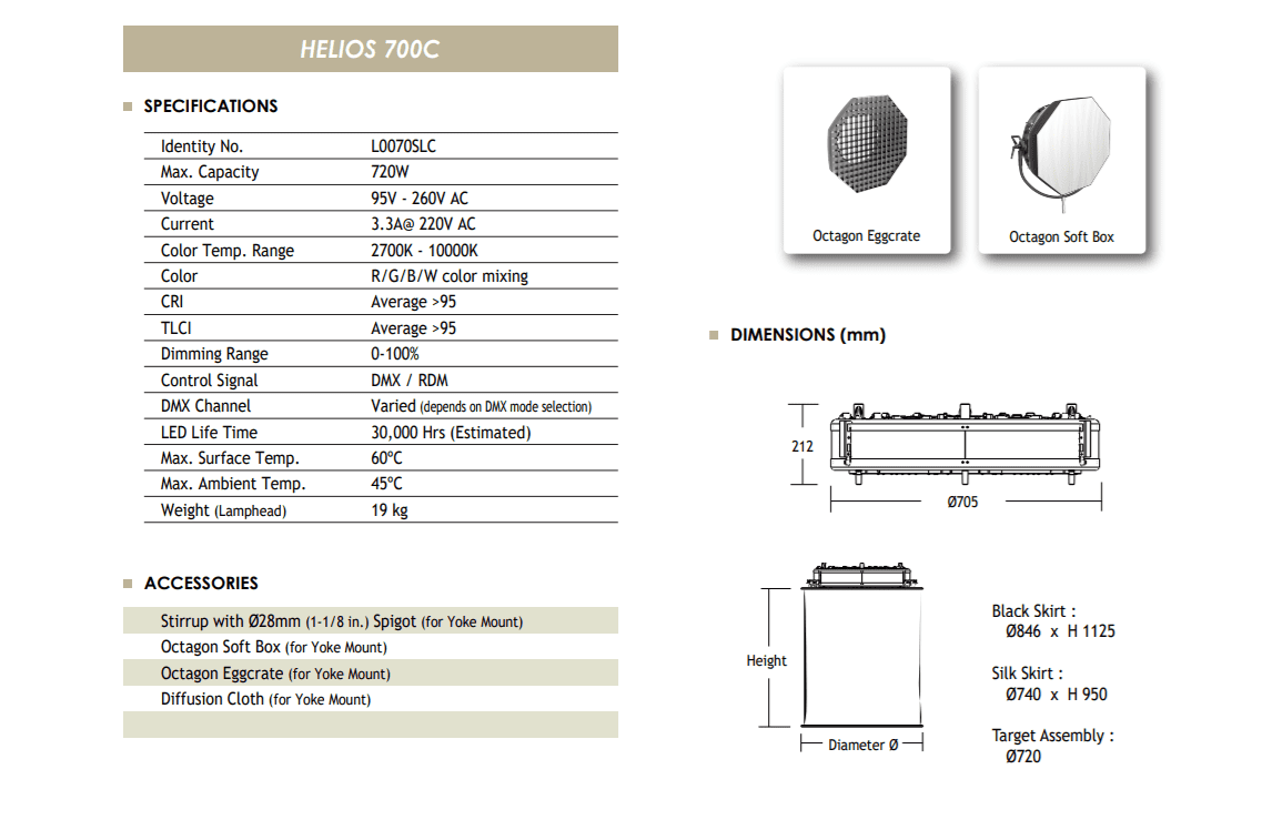 LED RGB SPACE LIGHT Helios 700C