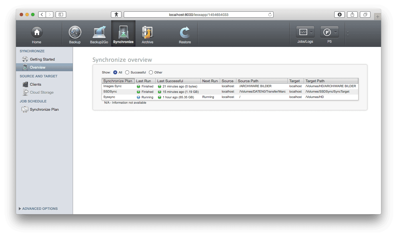 ARCHIWARE - P5 SYNCHRONIZE